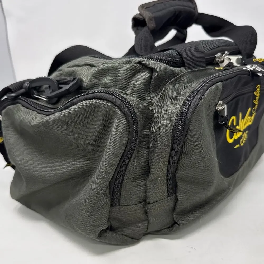 Cabela's Club Catch All Gear Bag, Green And Black Many Pockets Shoulder Strap